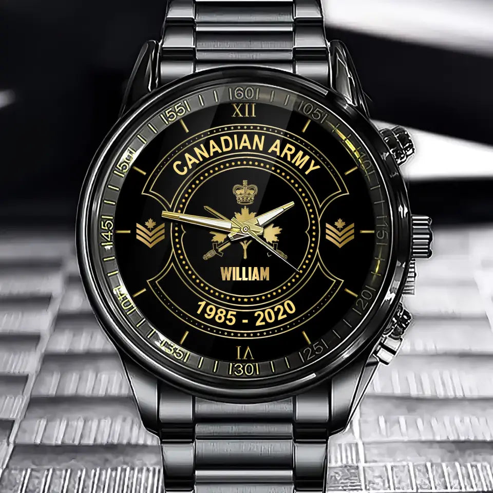 Personalized Canadian Army Veteran Custom Rank & Name Watch Printed AHVA24793