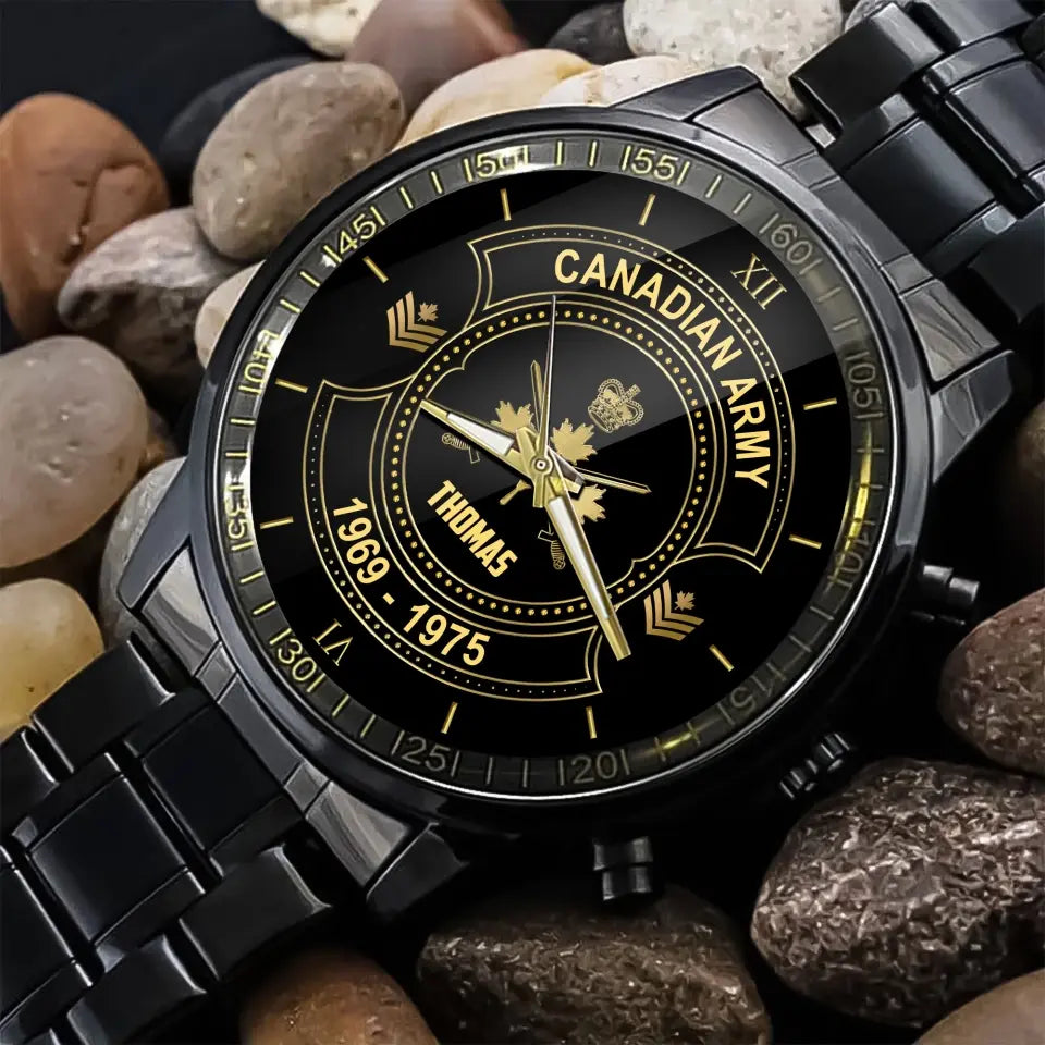 Personalized Canadian Army Veteran Custom Rank & Name Watch Printed AHVA24793