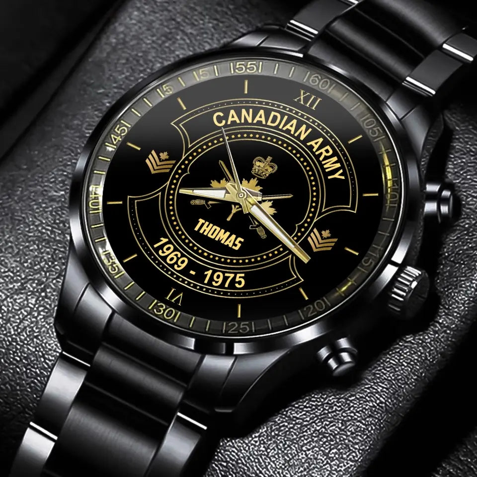 Personalized Canadian Army Veteran Custom Rank & Name Watch Printed AHVA24793