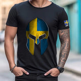 Personalized Swedish Veteran Spartan Helmet Custom Name T-shirt Printed VQ24827