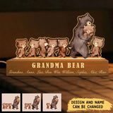 Personalized Grandma Bear & Kid Names LED Lamp Night Light Printed HN24848