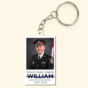 Personalized Upload Your Photo Canadian Police Custom Name & Department Acrylic Keychain Printed VQ24822