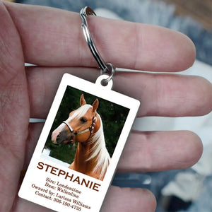 Personalized Upload Your Horse Photo Horse Lovers Gift Acrylic Keychain Printed VQ24862