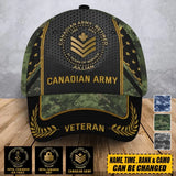 Personalized Canadian Army Veteran Rank Camo Custom Name & Served Time 3D Cap Printed AHVA24872