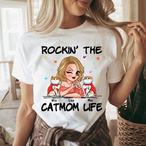 Personalized Rockin' The Catmom Life Cat Lovers Gift T-shirt Printed HN24877