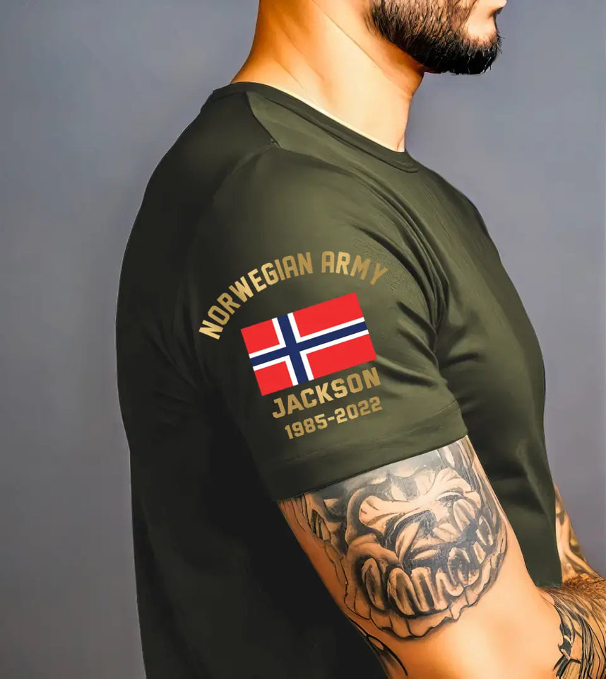 Personalized Norwegian Veteran Custom Name & Time T-shirt Printed KVH24878