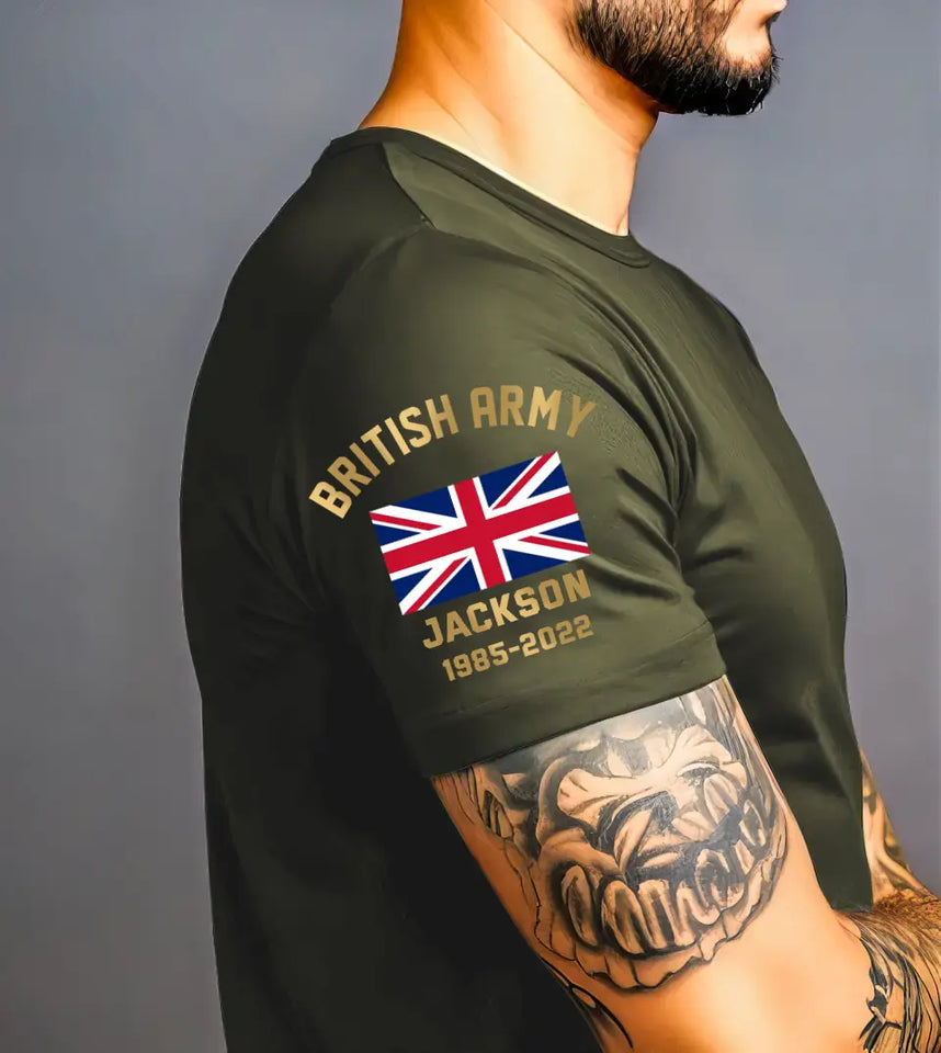 Personalized UK Veteran Custom Name & Time T-shirt Printed KVH24878