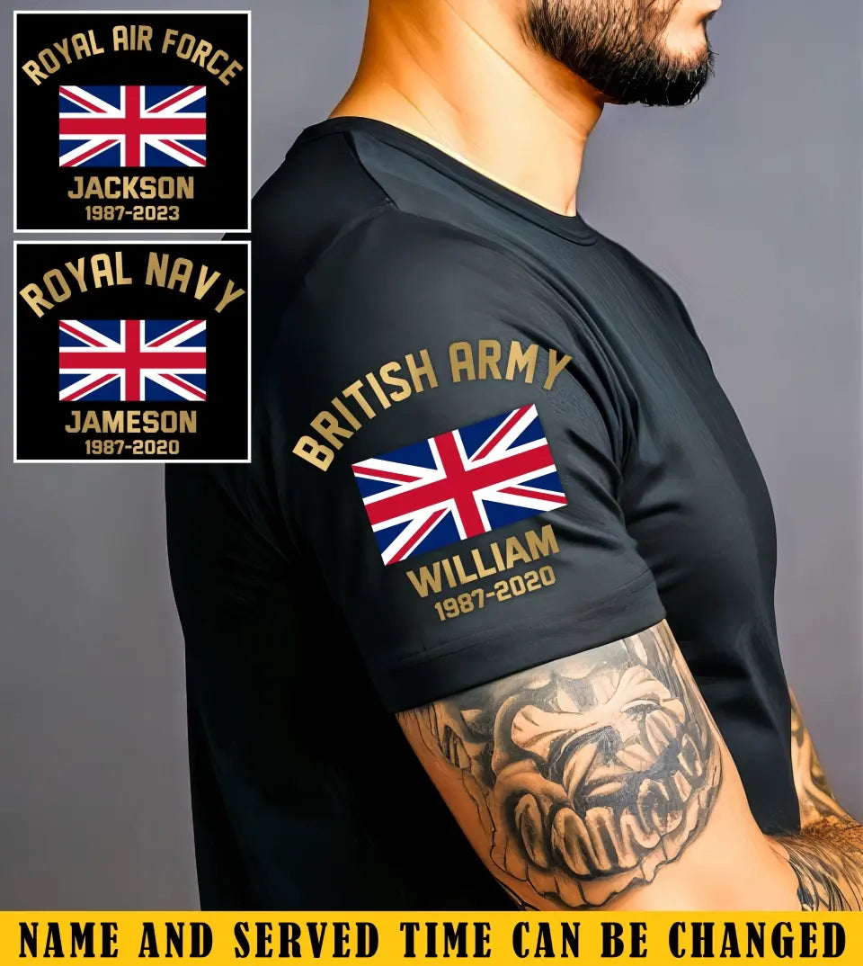 Personalized UK Veteran Custom Name & Time T-shirt Printed KVH24878