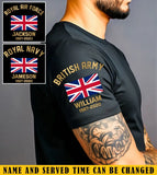 Personalized UK Veteran Custom Name & Time T-shirt Printed KVH24878