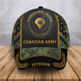 Personalized Canadian Army Veteran Rank Camo Custom Name & Served Time 3D Cap Printed AHVA24872