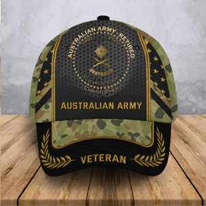 Personalized Australian Army Veteran Rank Camo Custom Name & Served Time 3D Cap Printed AHVA24872