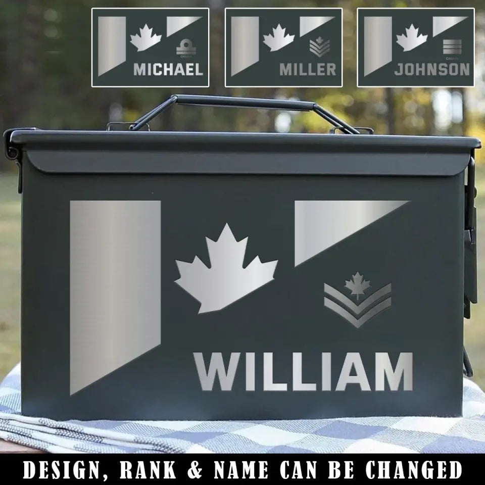 Personalized Canadian Veteran Custom Rank & Name Ammo Box Printed VQ24883