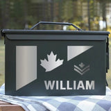 Personalized Canadian Veteran Custom Rank & Name Ammo Box Printed VQ24883