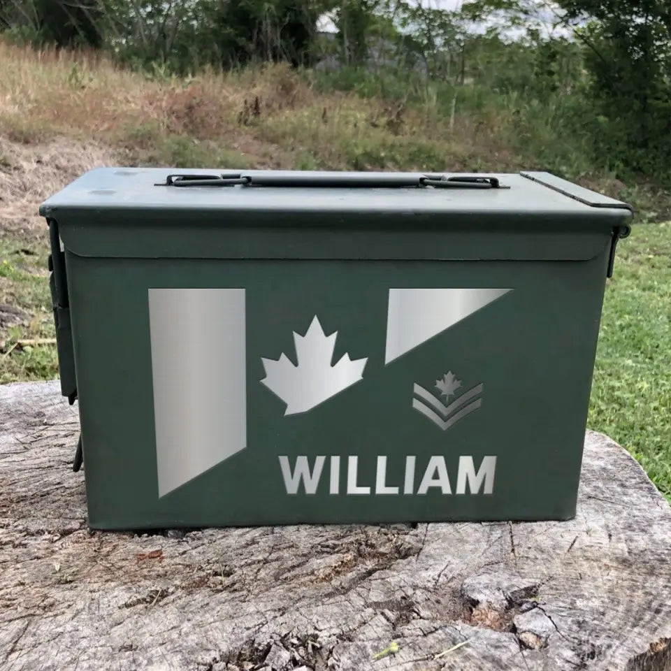 Personalized Canadian Veteran Custom Rank & Name Ammo Box Printed VQ24883
