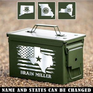 Personalized US State US Veteran Custom Name Ammo Box Printed LVA24890
