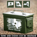 Personalized US State US Veteran Custom Name Ammo Box Printed LVA24890
