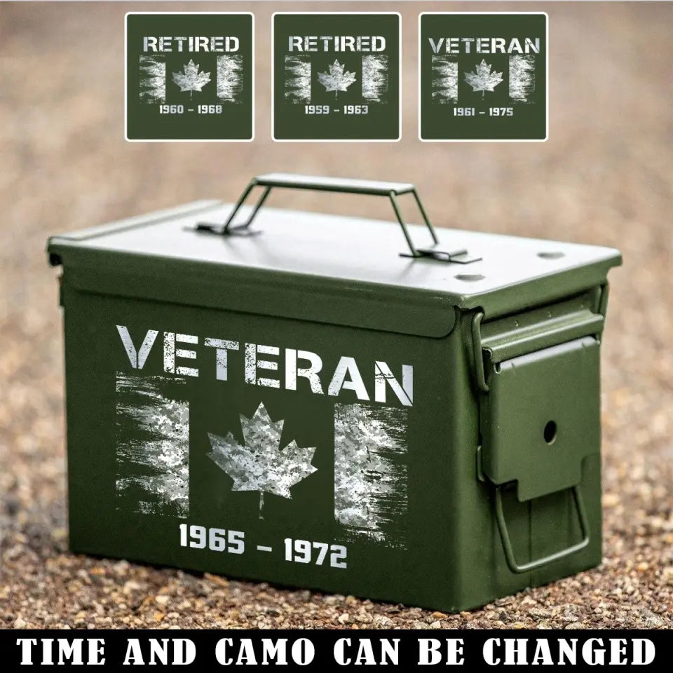 Personalized Canadian Veteran Military Ammo Box QTVA24893