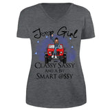 Personalized Jeep Girl Classy Sassy And A Bit Smart Assy V-neck T-shirt Printed HN24889