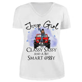 Personalized Jeep Girl Classy Sassy And A Bit Smart Assy V-neck T-shirt Printed HN24889