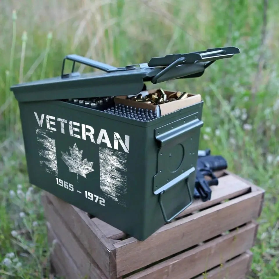 Personalized Canadian Veteran Military Ammo Box QTVA24893