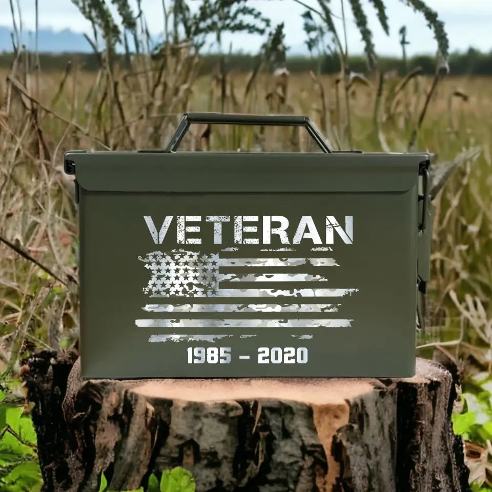 Personalized US Veteran Military Ammo Box QTVA24893