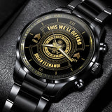 Personalized This We'll Defend US Army Veteran Custom Rank & Name Number Watch AHVA24898