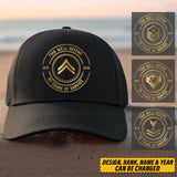 Personalized This We'll Defend US Veteran Custom Rank & Name Served Time Black Cap Printed AHVQ24899