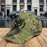 Personalized Skull Australian Veteran Rank Camo Custom Name Cap 3D Printed QTKH24905