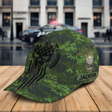 Personalized Skull Canadian Veteran Rank Camo Custom Name Cap 3D Printed QTKH24905