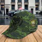 Personalized Skull Canadian Veteran Rank Camo Custom Name Cap 3D Printed QTKH24905