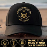 Personalized New Zealand Army Retired Custom Rank & Time Black Cap Printed AHVA24902