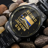 Personalized Retired Police USA Branch Flag Custom Name Watch Printed KVH24908