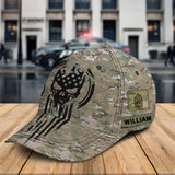Personalized Skull US Veteran Rank Camo Custom Name Cap 3D Printed QTKH24905