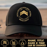Personalized Netherland Army Retired Custom Rank & Time Black Cap Printed AHVA24902