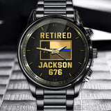 Personalized Retired Police USA Branch Flag Custom Name Watch Printed KVH24908