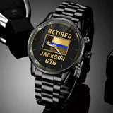 Personalized Retired Police USA Branch Flag Custom Name Watch Printed KVH24908