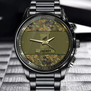 Personalized German Veteran Rank Camo Custom Name Watch Printed VQ24916