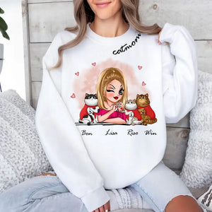 Personalized Cat Mom I Love Cat Custom Name Cat Lovers Gift Sweatshirt Printed HN24924