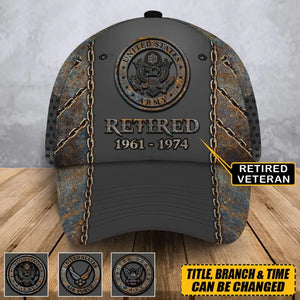 Personalized US Veteran Custom Time 3D Cap Printed QTVA24930