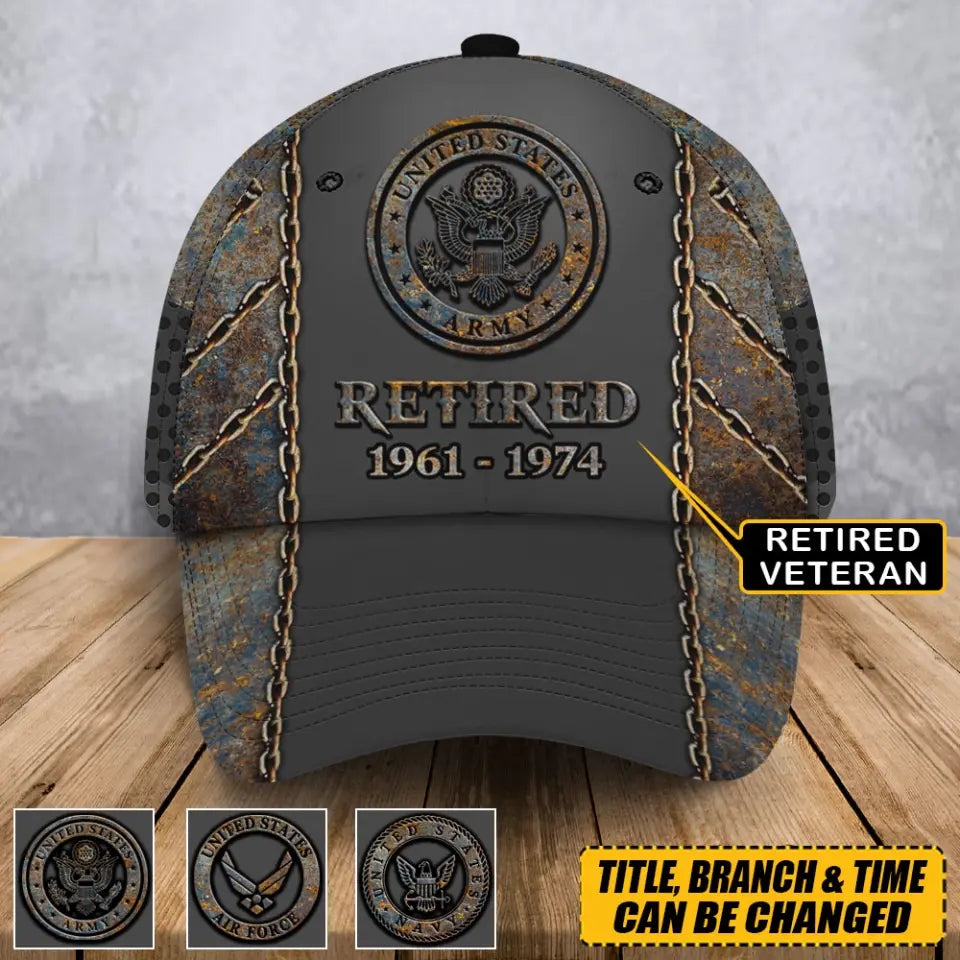 Personalized US Veteran Custom Time 3D Cap Printed QTVA24930