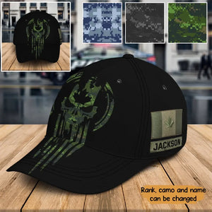 Personalized Canadian Veteran Flag Camo Custom Name 3D Cap Printed QTKH24932
