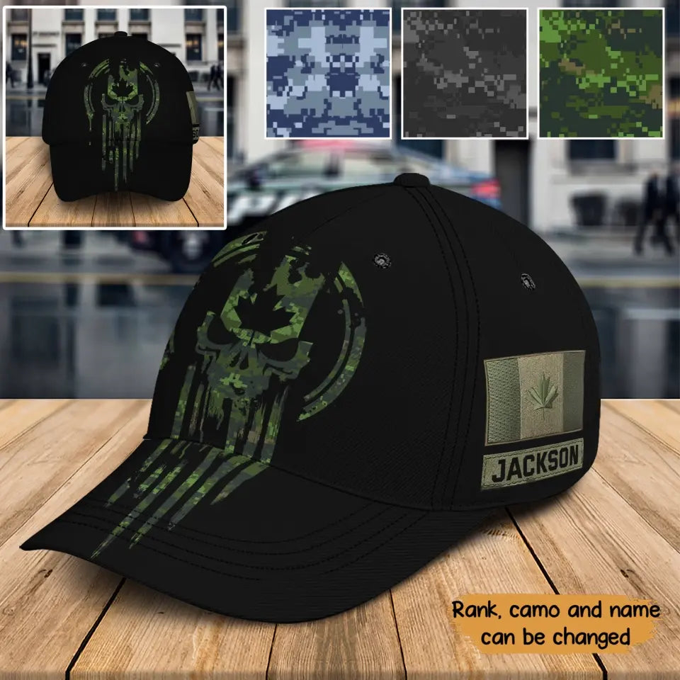 Personalized Canadian Veteran Flag Camo Custom Name 3D Cap Printed QTKH24932