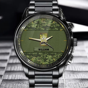 Personalized Canadian Veteran Rank Camo Custom Name Watch Printed VQ24933