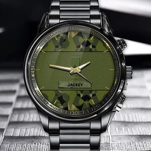 Personalized Swedish Veteran Rank Camo Custom Name Watch Printed VQ24933