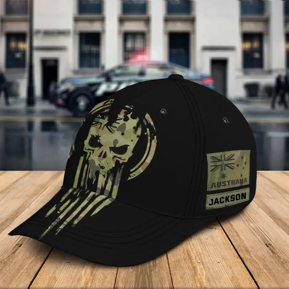 Personalized Australian Veteran Flag Camo Custom Name 3D Cap Printed QTKH24932