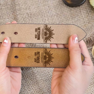 Personalized Australian Veteran Logo Custom Time Engraved Leather Belt Printed QTKH24941