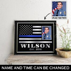 Personalized Upload Your Photo US Police  Custom Name & Time Poster Printed QTVA24942