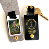 Personalized Upload Your Australian Veteran Photo Australian Army Custom Rank & Name Leather Keychain Printed KVH24944