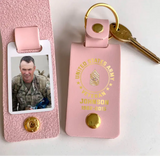 Personalized Upload Your US Veteran Photo US Army Custom Rank & Name Leather Keychain Printed KVH24944