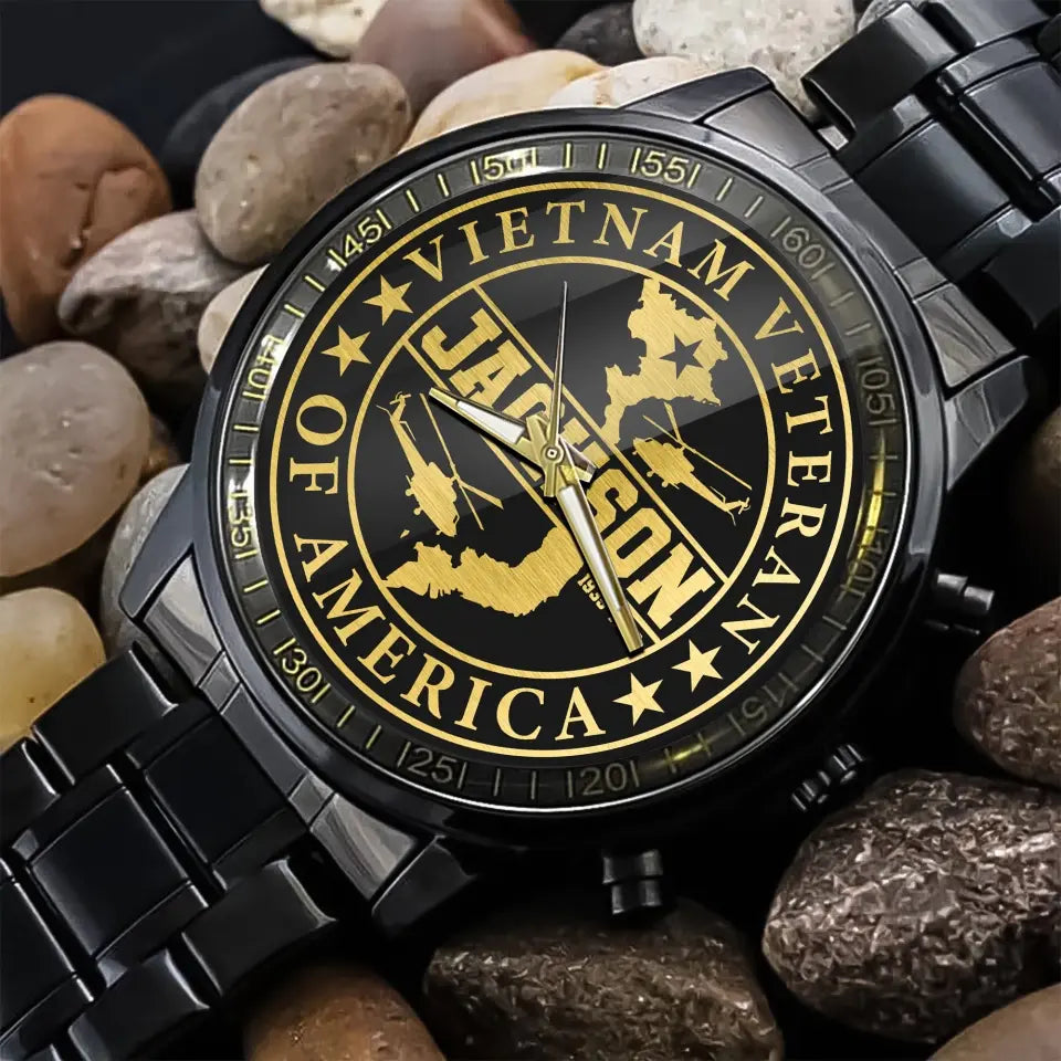 Personalized Vietnam Veteran Of America Custom Name & Time Watch Printed QTKH24952
